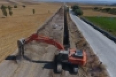 Koçhisar isale hattına 34 bin 165 metre boru döşenerek yüzde 64'ü tamamlandı