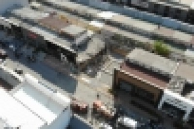 Masko Sanayi Sitesi'nde çöken mağazanın enkazı havadan görüntülendi