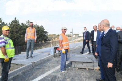 Bakan Karaismailoğlu açılışı gerçekleştirilecek Yargıtay Kavşağında incelemelerde bulundu