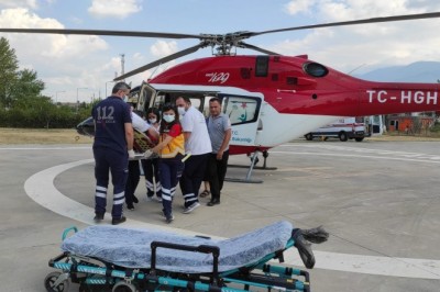 Helikopter ambulans 46 yaşındaki hasta için havalandı