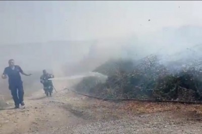 Balıkesir'de moloz yangını korkuttu