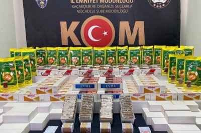 Binlerce kaçak tütün ürünü yakalandı